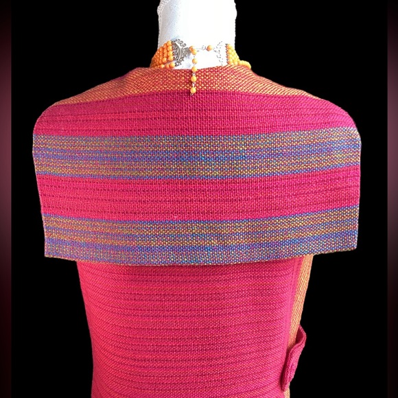 Vintage 1960’s Wool Tweed Magenta Sleeveless Dress. B31 - Picture 7 of 16